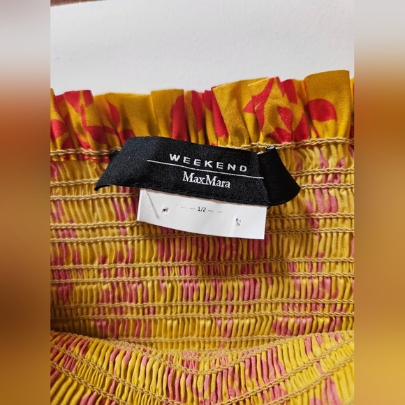 Weekend Max Mara Yellow Floral Print Summer Baby Doll Dress Size S - Picture 7 of 7